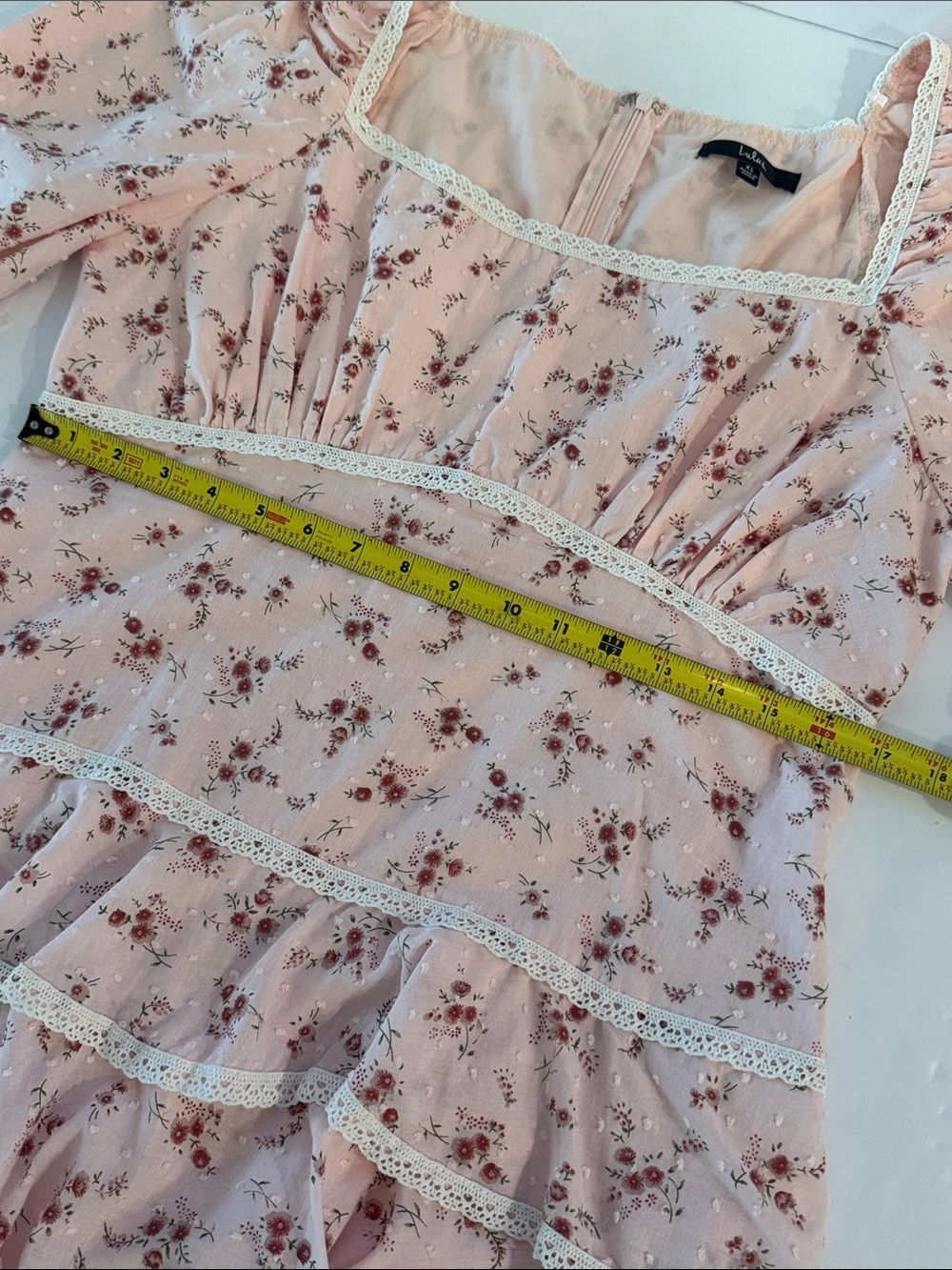 Lulus Lasting Bliss Pink Floral Coquette Ruffled Square Neck Summer Mini Dress - Picture 11 of 16